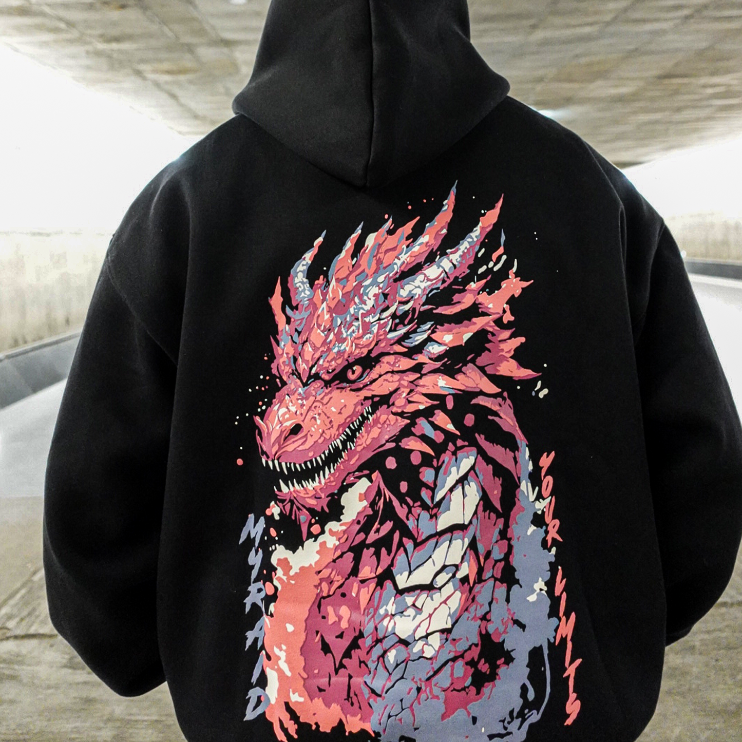 Dragon Hoodie with heavy puff print