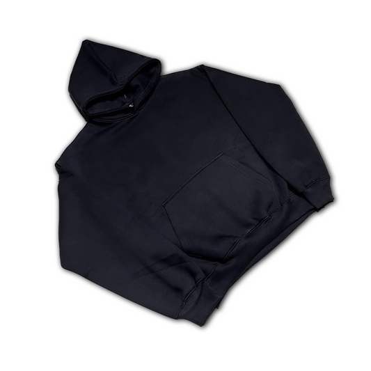 City plain black hoodie